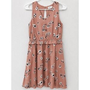 Sienna Sky Floral Maxi Dress Women's Small Pink Rose Sleeveless Button Front